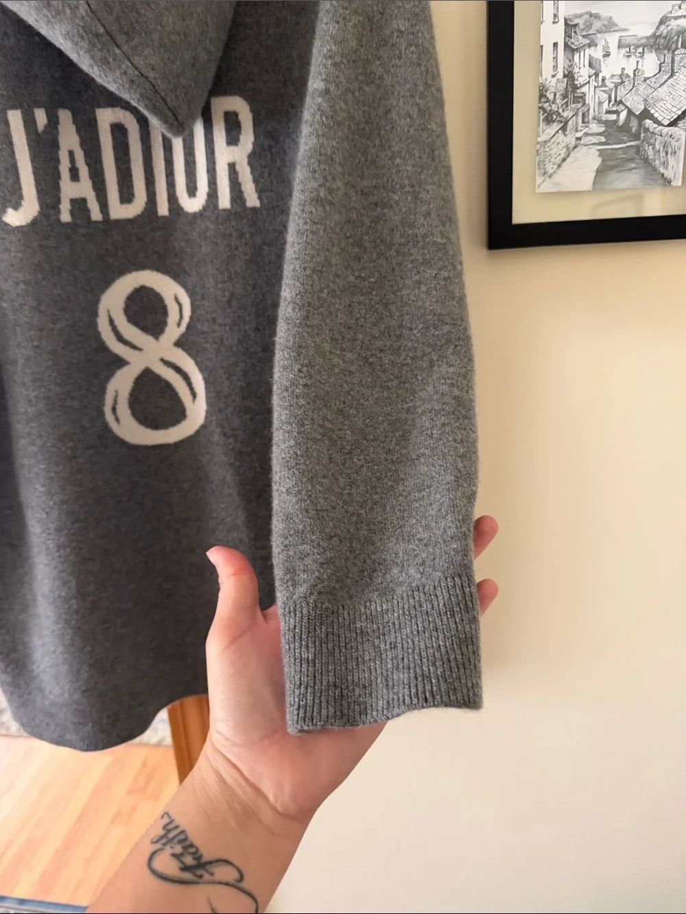 Authentic Christian Dior J'ADIOR 8' Hooded Cashmere Sweater  Size 6